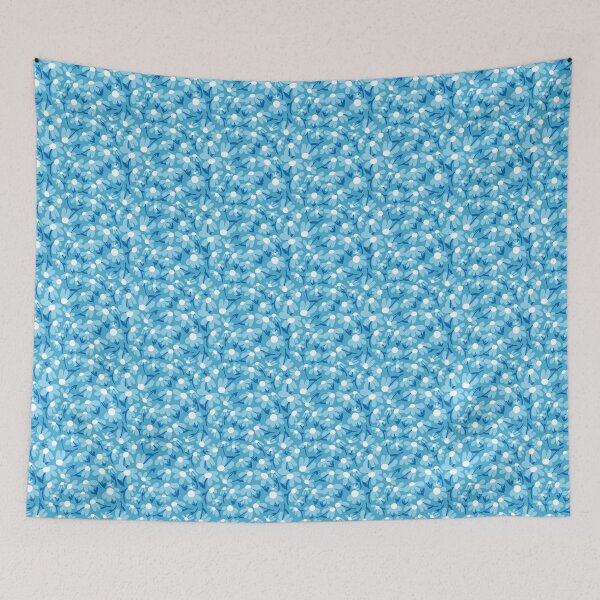 Item preview, Retro Daisy Field in Tonal Blue designed and sold by YesterdayColl.