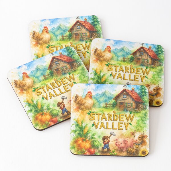 Item preview, Stardew Valley Art, Colourful Watercolour Gaming Decor designed and sold by CursedTeaDesigns.