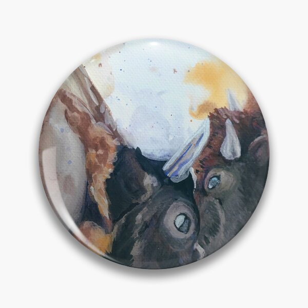 Artikelvorschau, Yellowstone-Bison – Aquarell-Tierkunst entworfen und verkauft von The Pet Shop.