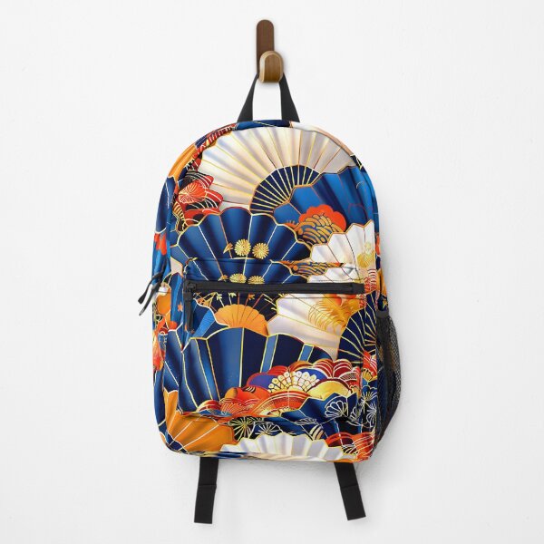 Item preview, Japanese Fantasy Fans Vibrant Blue and White Pattern  designed and sold by DEC02.