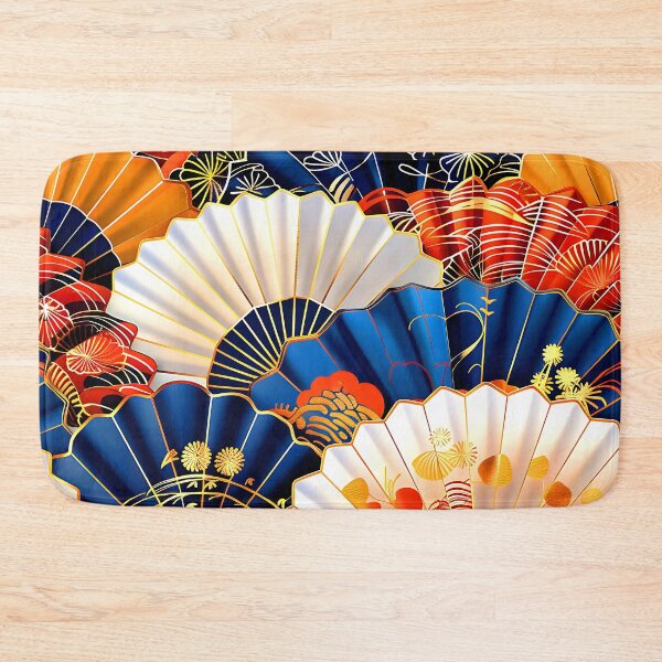 Item preview, Japanese Fantasy Fans Vibrant Blue and White Pattern  designed and sold by DEC02.