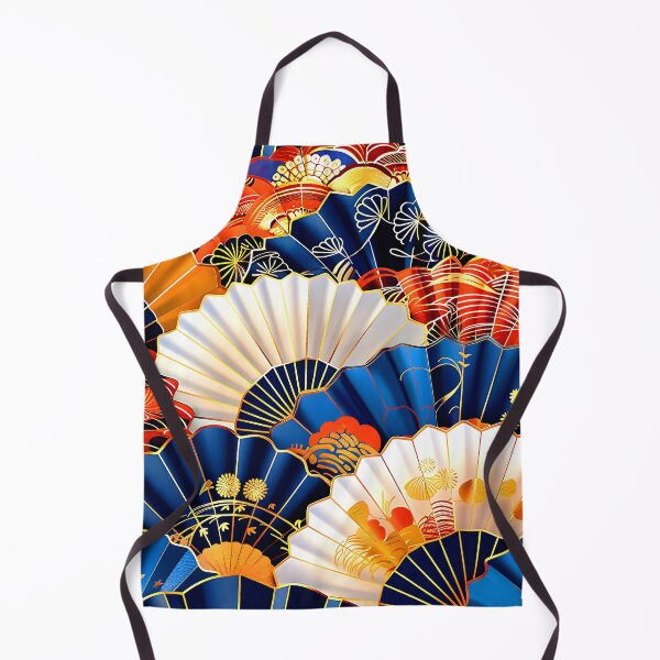Item preview, Japanese Fantasy Fans Vibrant Blue and White Pattern designed and sold by DEC02.