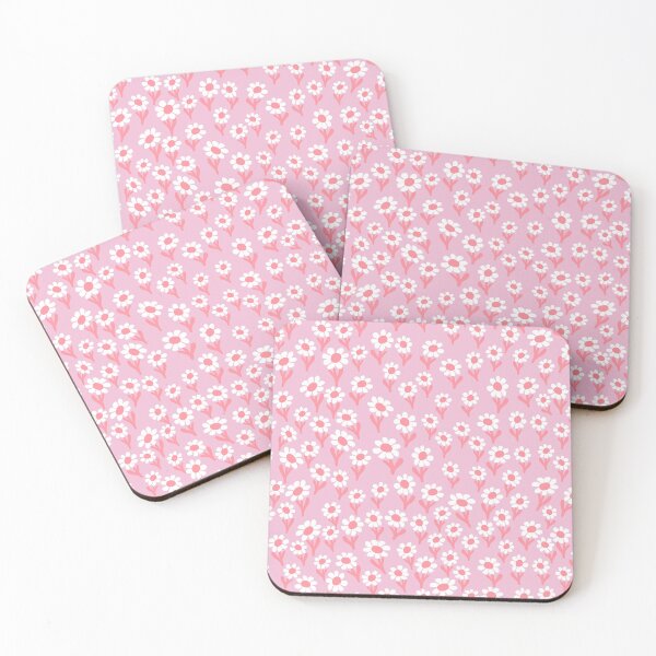 Item preview, Retro Scandi Sunflowers in Tonal Pink and White designed and sold by YesterdayColl.