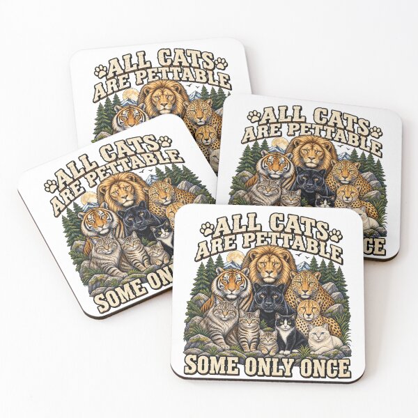 Item preview, All Cats Are Pettable Some Only Once Funny Big Cat Wildlife Lover Humor designed and sold by 76Valeria.