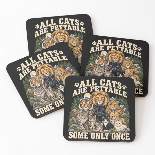 Item preview, All Cats Are Pettable Some Only Once Funny Big Cat Wildlife Lover Humor designed and sold by 76Valeria.