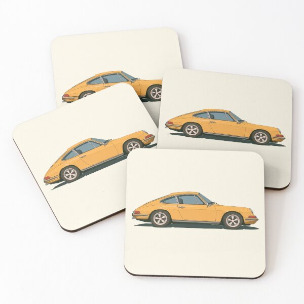 Item preview, Vintage Yellow Porsche 964 911 Illustration designed and sold by blackdogshop.