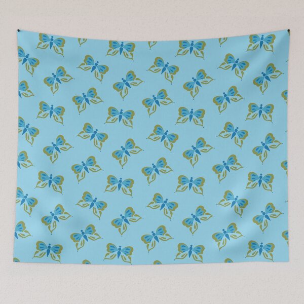Item preview, Retro Butterflies in Blue and Green designed and sold by YesterdayColl.