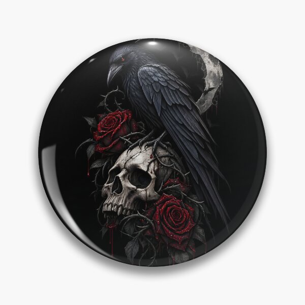 Item preview, Crow and Skull Gothic Art Classic T-Shirt designed and sold by CursedTeaDesigns.