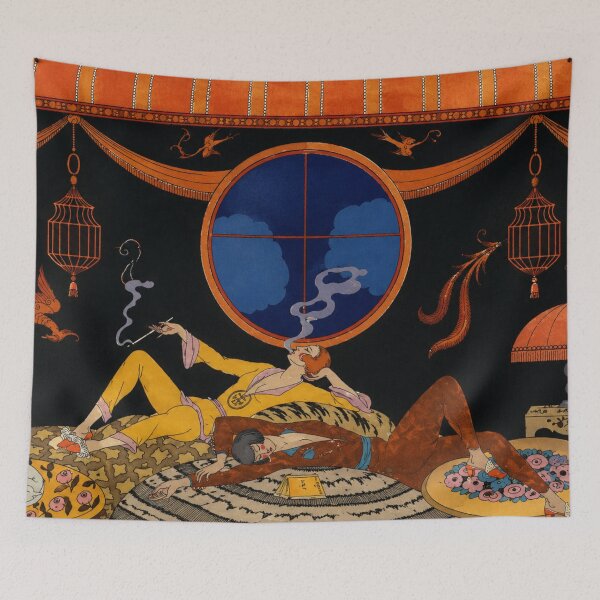 Aperçu de l'œuvre Illustration de mode française vintage Art Déco, « La Paresse » de George Barbier créée et vendue par RickE.