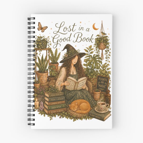 Item preview, Cottagecore Witch Reading - Lost In A Good Book  designed and sold by JessArty ⭐⭐⭐⭐⭐.