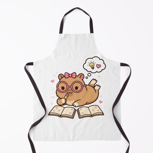 Item preview, Cute Capybara Studying On Tummy - Kawaii Study Buddy Glasses Sticker designed and sold by Ala'Salem| Cute Characters, Real Moods.