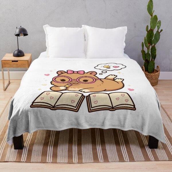 Item preview, Cute Capybara Studying On Tummy - Kawaii Study Buddy Glasses Sticker designed and sold by Ala'Salem| Cute Characters, Real Moods.