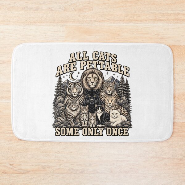 Item preview, All Cats Are Pettable Some Only Once Funny Big Cat Wildlife Lover Humor designed and sold by 76Valeria.