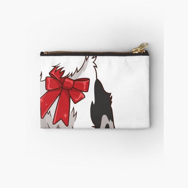 Item preview, Blue Merle Border Collie Red Bow - Christmas Gift designed and sold by Bluek9sDesign.