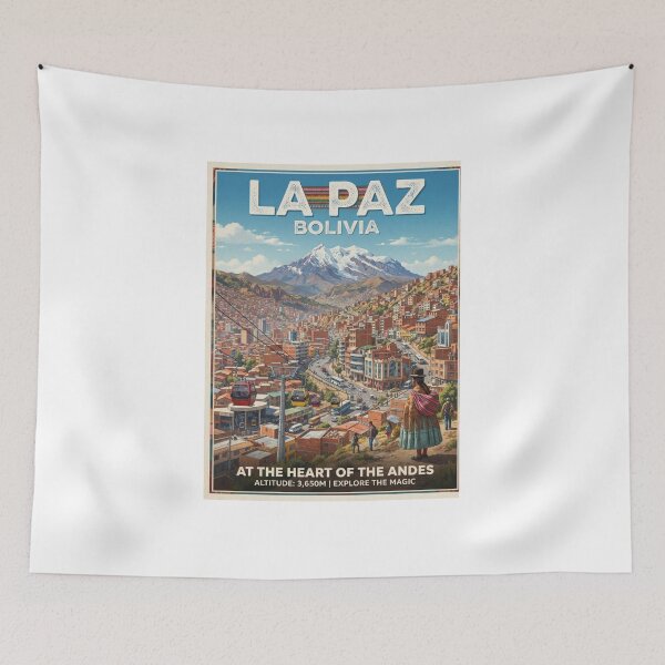 Item preview, Póster turístico de La Paz, Bolivia – Arte vintage de la ciudad andina designed and sold by ElartedeNoel.