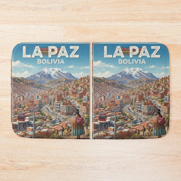 Item preview, La Paz Bolivia Travel Poster – Andes Mountain City Vintage Art designed and sold by ElartedeNoel.