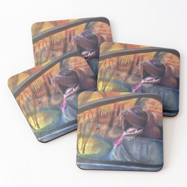 Item preview, Chocolate Labrador – Autumn Road Trip Pastel designed and sold by The Pet Shop.