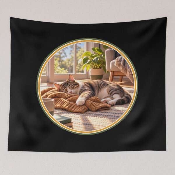 Item preview, The Favorite Spot — Sleeping Cat designed and sold by QuietSpark.