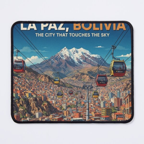 Item preview,  La Paz Bolivia Travel Poster – Andes Mountain City Vintage Art designed and sold by ElartedeNoel.