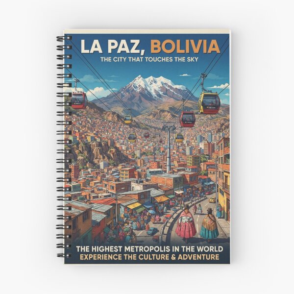 Item preview,  La Paz Bolivia Travel Poster – Andes Mountain City Vintage Art designed and sold by ElartedeNoel.