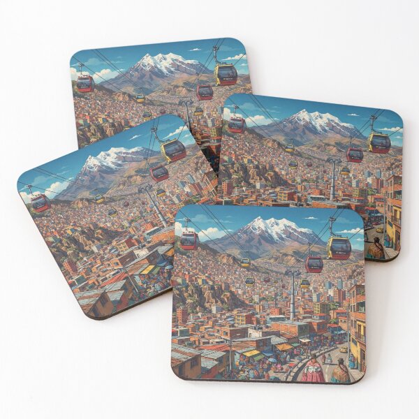 Item preview,  La Paz Bolivia Travel Poster – Andes Mountain City Vintage Art designed and sold by ElartedeNoel.