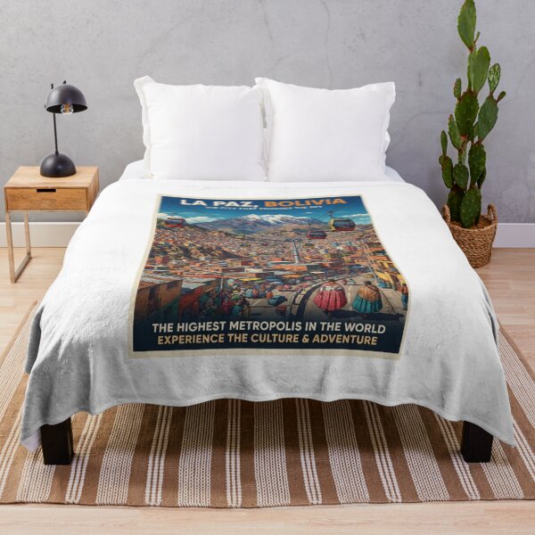 Item preview, La Paz Bolivia Travel Poster – Andes Mountain City Vintage Art designed and sold by ElartedeNoel.