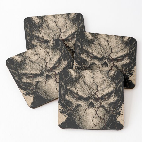 Item preview, Cracked Crimson Oni Skull designed and sold by MouradStudio.
