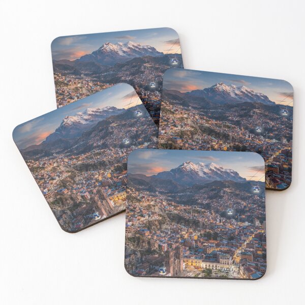 Item preview, La Paz Bolivia Travel Poster – Andes Mountain City Vintage Art designed and sold by ElartedeNoel.