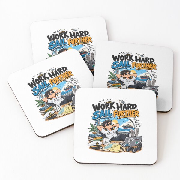 Item preview, Work Hard Sail Further – Funny Seafarer Doodle designed and sold by LigninArt.