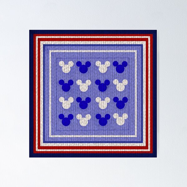 Item preview, Hidden Mickey Quilt in Red White and Blue designed and sold by PrissDodrill-86.