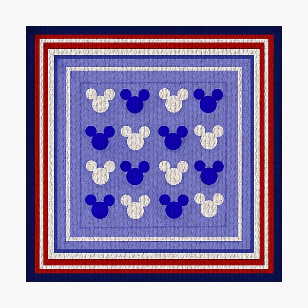 Item preview, Hidden Mickey Quilt in Red White and Blue designed and sold by PrissDodrill-86.