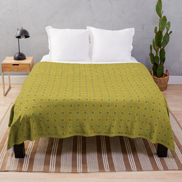 Item preview, Mid Mod Square Tiles in Green and Golden Yellow designed and sold by YesterdayColl.
