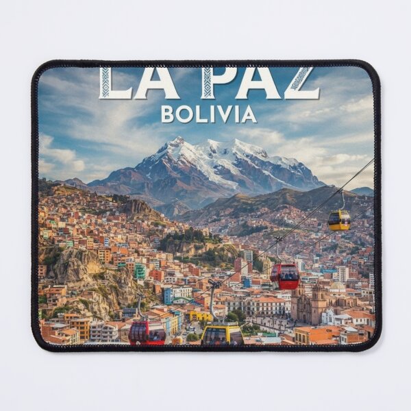 Item preview,  La Paz Bolivia Travel Poster – Andes Mountain City Vintage Art designed and sold by ElartedeNoel.