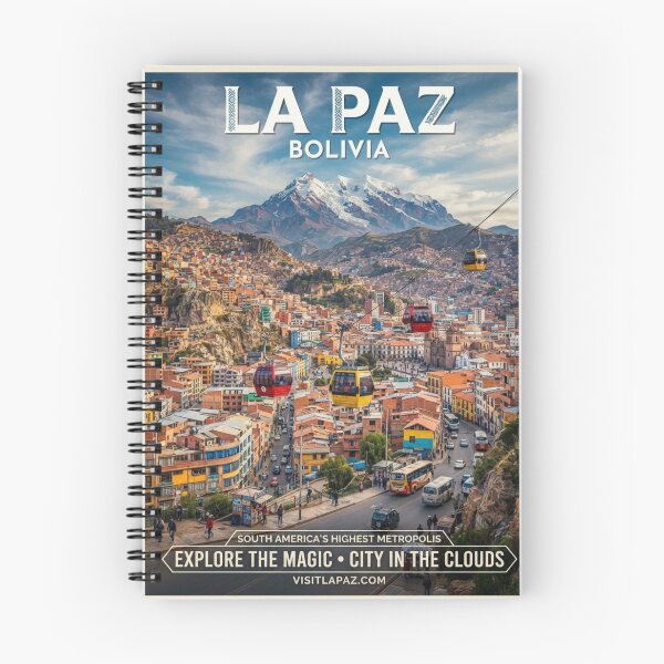 Item preview,  La Paz Bolivia Travel Poster – Andes Mountain City Vintage Art designed and sold by ElartedeNoel.