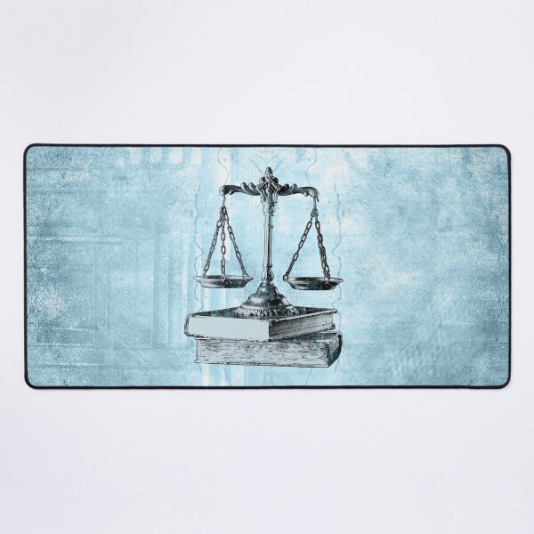 Item preview, Blue Scales of Justice on Law Books designed and sold by Ghoul Enterprises.