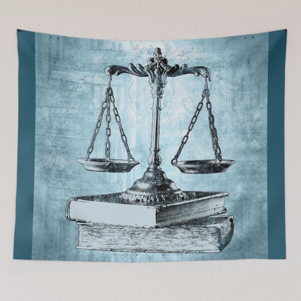 Item preview, Blue Scales of Justice on Law Books designed and sold by Ghoul Enterprises.