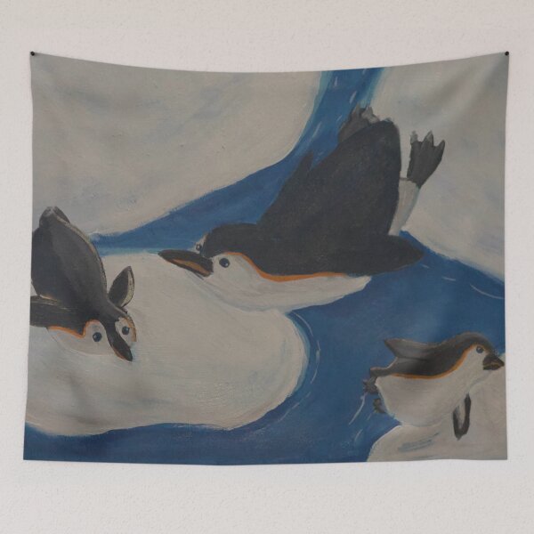 Aperçu de l'œuvre Peinture acrylique du pingouin royal créée et vendue par WilesNailsPower.