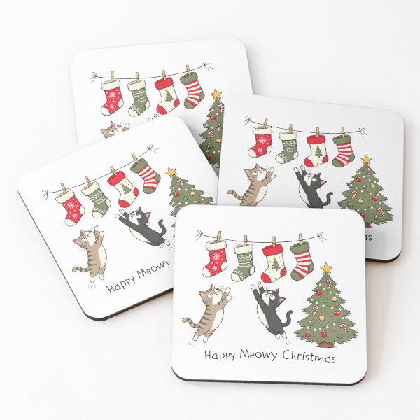 Item preview, Happy Meowy Christmas Pussy Cats designed and sold by SundayFunniesCo.