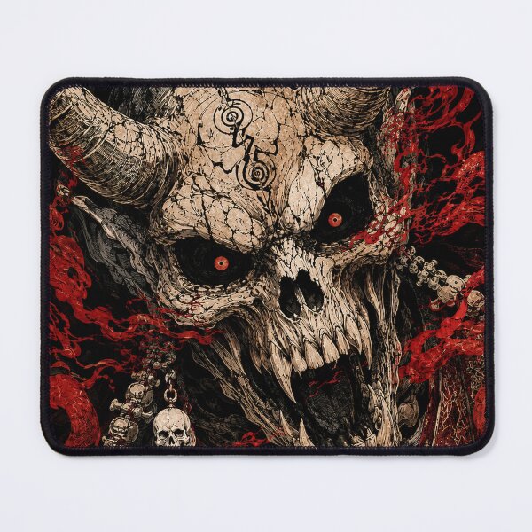 Item preview, Three-Eyed Japanese Demon Skull designed and sold by MouradStudio.