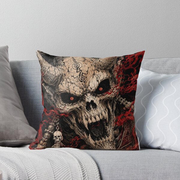 Item preview, Three-Eyed Japanese Demon Skull designed and sold by MouradStudio.
