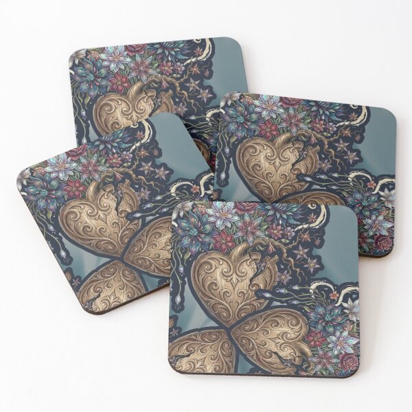 Item preview, Flowers From My Heart | Botanical Pattern | Gold Heart designed and sold by aliyeus.