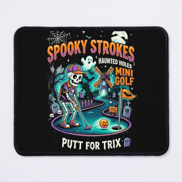 Item preview, Spooky Strokes Haunted Mini Golf Skeleton Halloween designed and sold by 519xdesign.