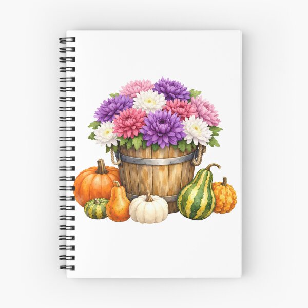 Item preview, Watercolor Autumn Chrysanthemum, Pumpkins and Gourds  designed and sold by silviaol.