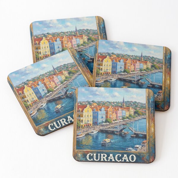 Item preview, Willemstad Curaçao Travel Poster – Colorful Caribbean Harbor designed and sold by ElartedeNoel.