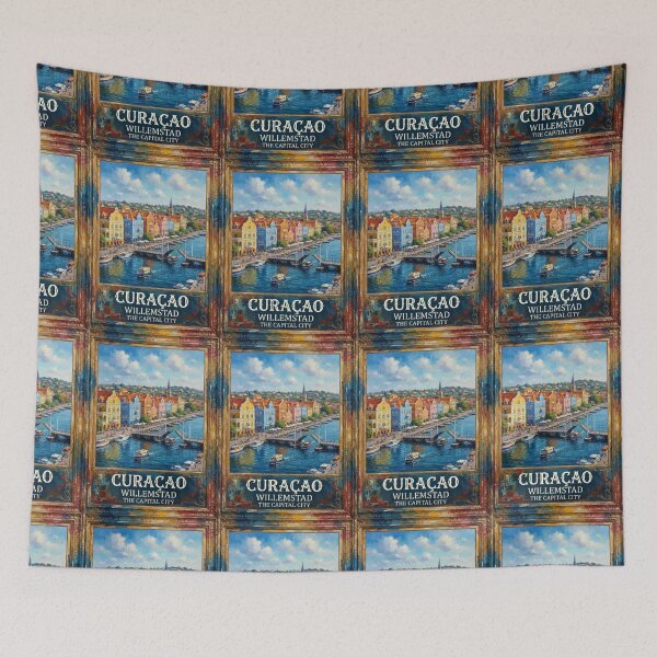Item preview, Willemstad Curaçao Travel Poster – Colorful Caribbean Harbor designed and sold by ElartedeNoel.