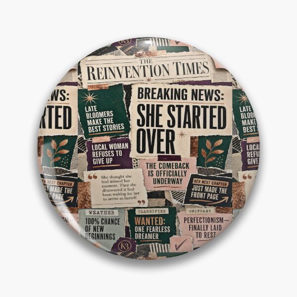 Item preview, Empowering vintage newspaper collage celebrating fearless new beginnings designed and sold by K3DreamKreations .