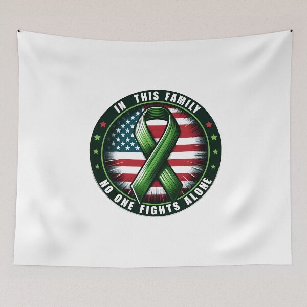Item preview, In This Family No One Fights Alone Green Ribbon Family Support designed and sold by ARTES-T-INO.