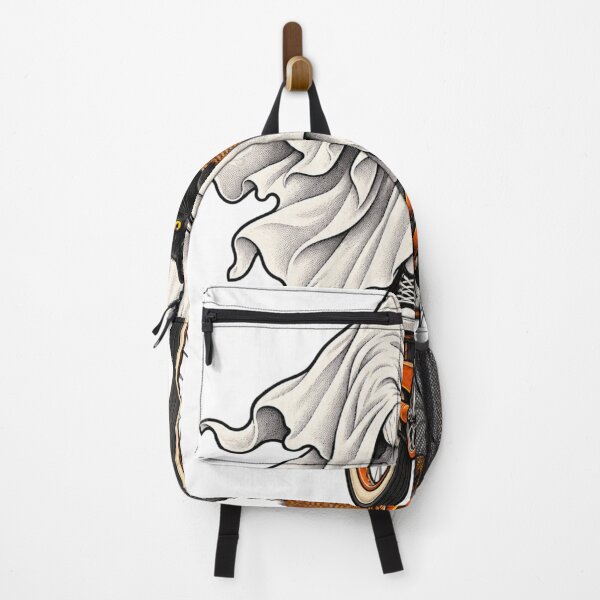 Item preview, Halloween Ghost Riding a Bicycle with Black Cat & Jack-O’-Lantern designed and sold by LavIsInTheAir.