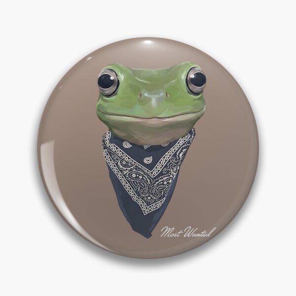 Item preview, Most Wanted Frog in Bandana – Funny Western Frog Outlaw designed and sold by artworkathome.