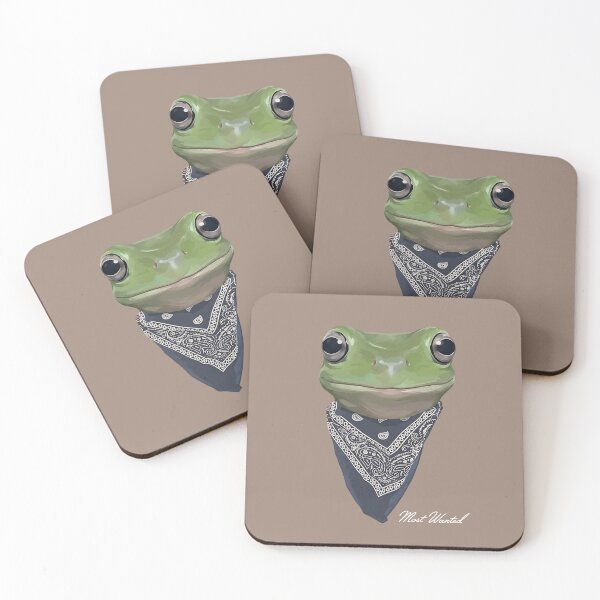 Item preview, Most Wanted Frog in Bandana – Funny Western Frog Outlaw designed and sold by artworkathome.